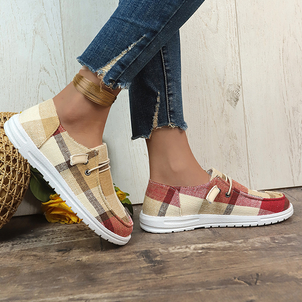 🔥LAST DAY 50% OFF - Women's Casual Comfy Lightweight Plaid Canvas Shoes